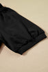 Half Zip Puff Sleeve Top and Ruffled Shorts Set